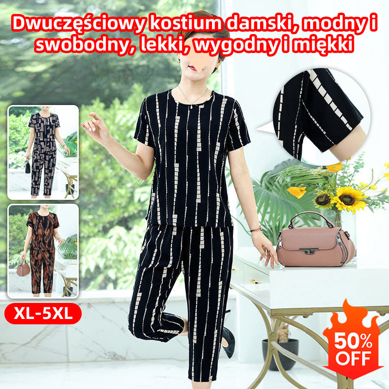 【🔥Oferta ograniczona czasowo🔥】【XL-5XL】Dwuczęściowy garnitur damski z 2026 roku jest modny i swobodny, lekki i cienki, wygodny i miękki.
