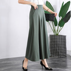 【M-5XL】 Nowe damskie letnie szerokie nogawki Ice Silk Cropped Pants，Moda  na co dzień
