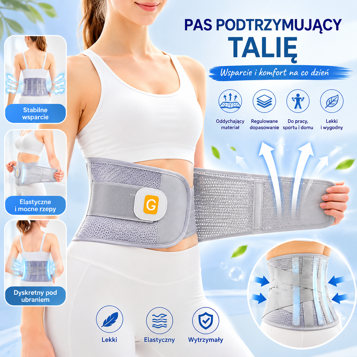 🌟Nowy oddychający pas wspierający talię ✔ Stała stalowa konstrukcja | Redukcja nacisku na plecy | Ciepły i modelujący brzuch-Odpowiednie dla osób młodych, w średnim i starszym wieku