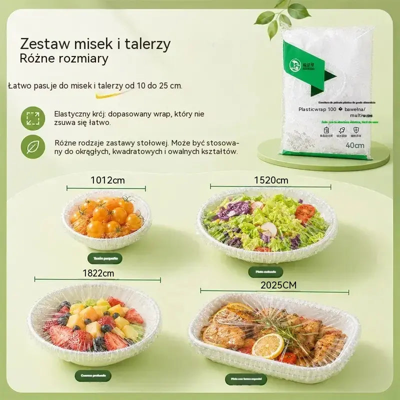 🔥 KUP 1, OTRZYMAJ 2 GRATIS! 🎁 Łącznie 300 szt. | Elastyczne jednorazowe osłonki na żywność 🍽️ Do misek i talerzy