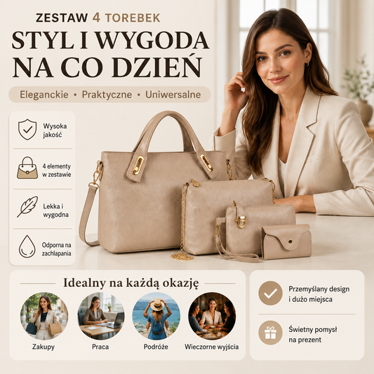 👜 Nowy zestaw 4 torebek dla kobiet 2026 | Stylowe i uniwersalne torebki do codziennego użytku