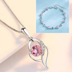 ✨✨【Kup 1, otrzymaj 1 gratis】💎💎Zestaw bransoletki i naszyjnika ze srebra 925 – Heart of the Ocean ✅️Płatność przy odbiorze ✅️2 artykuły ze zniżką 70%