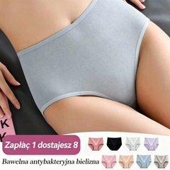 💖【Kup 4, 4 gratis!13.6 zł / sztuka】 Oferta ograniczona czasowo✨: damska bielizna antybakteryjna z wysokim stanem — modelująca brzuch i podnosząca pośladki, bardzo elastyczna