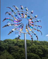 📣【Dekoracje ogrodowe】🌈【Dostępnych 6 kolorów】🌻 Żelazna metalowa ozdoba sci-fi fantasy na patio, wiatrak ogrodowy ( 30*96.5cm)