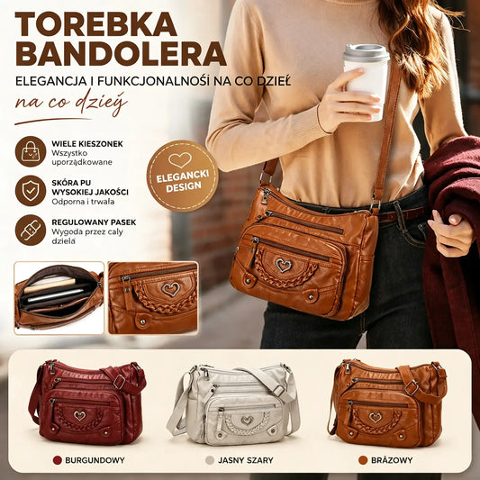 💐 -50%! 🎁 Miękka damska torebka crossbody z PU 👜 Wiele kieszeni – wszystko pod ręką i bez bałaganu 🔑✨