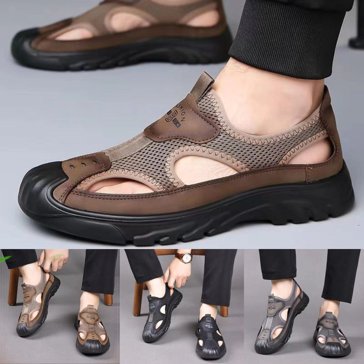 👟Letnia wyprzedaż 🏆【rozmiary 38-46】Nowe sandały męskie 2025 na lato, lekkie, sportowo-rekreacyjne, antypoślizgowe, idealne na plażę-4052855