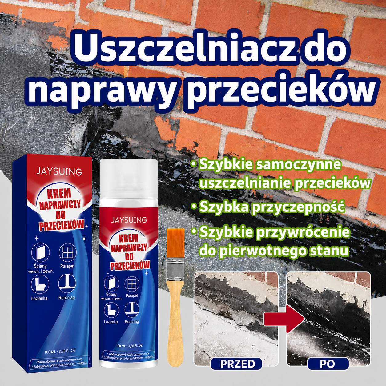 💧🎁 Kup 1 zestaw, drugi GRATIS!  -  Wodoodporny klej uszczelniający do napraw 🔥