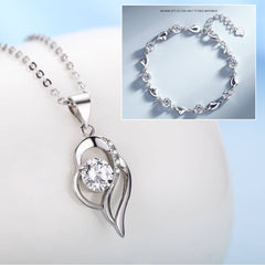 ✨✨【Kup 1, otrzymaj 1 gratis】💎💎Zestaw bransoletki i naszyjnika ze srebra 925 – Heart of the Ocean ✅️Płatność przy odbiorze ✅️2 artykuły ze zniżką 70%