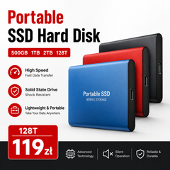 📣【128T】【Mały zewnętrzny przenośny dysk SSD】👍Szybka prędkość transferu, niewielkie rozmiary, lekka konstrukcja, odporność na wstrząsy, stabilność