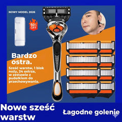 🔥Oferta ograniczona czasowo🔥 Zestaw wkładów do maszynki do golenia dla mężczyzn + stojak – Ultra ostre ostrza ze stali nierdzewnej dla gładkiego golenia 🪒✨
