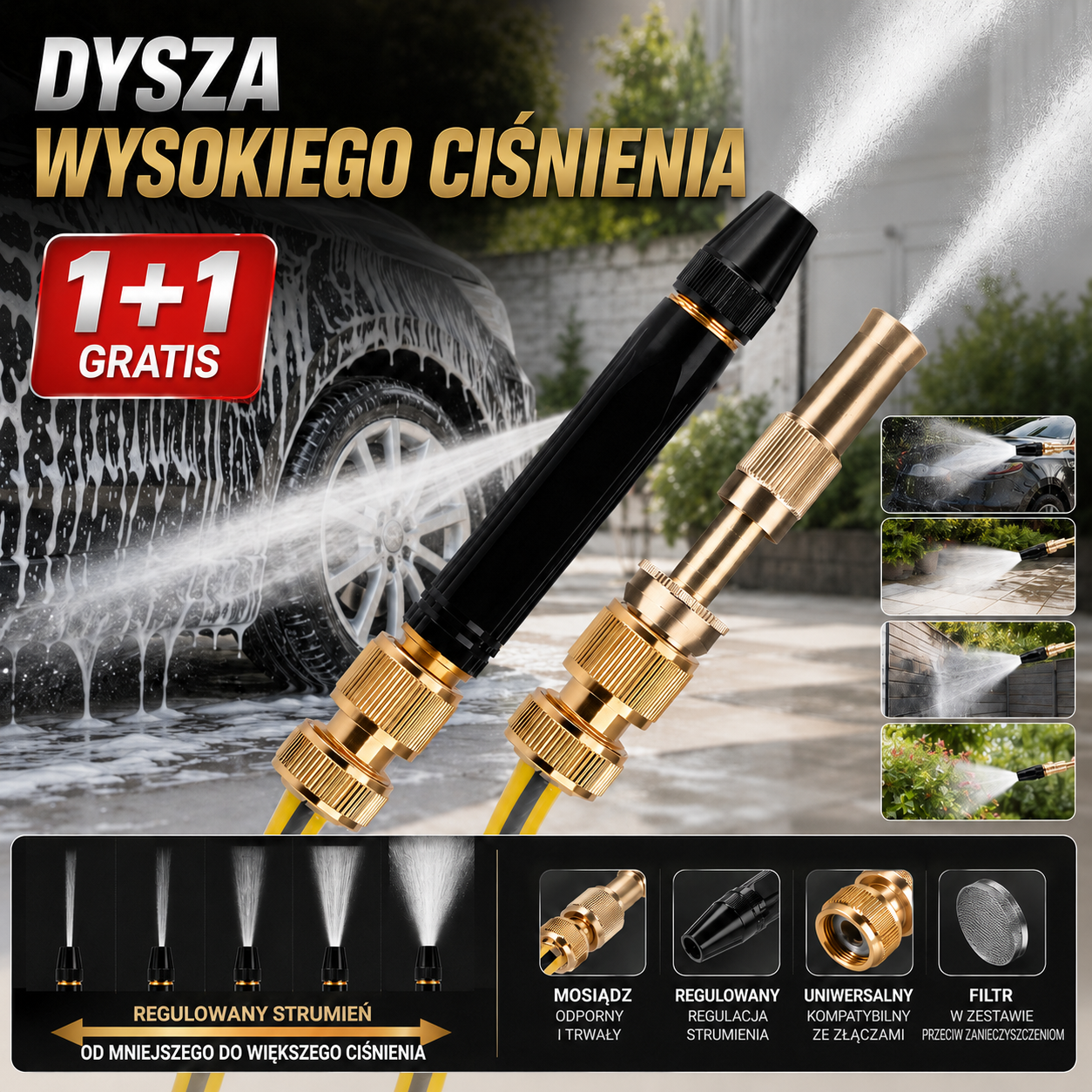 💦🚗 10× Większe Ciśnienie Wody! 🔥 Kup 1, drugi GRATIS 🔫 Pistolet wysokociśnieniowy z wieloma trybami natrysku