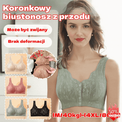 😍【Pakiet 5 sztuk】Biustonosz damski zapinany z przodu, bez fiszbin ❤️【40-100kg】