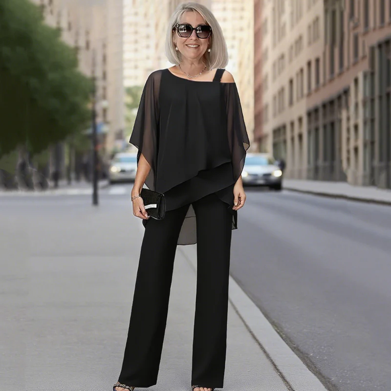 ⏳Drugi produkt za połowę ceny⏰Dwuczęściowy komplet damski, przyjazny dla skóry, z odkrytymi ramionami✅【Top + spodnie】【50-120 kg】