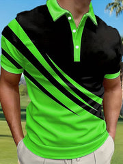 🔥【Kup 1, odbierz 1 gratis】👔【S-6XL】Męska nowa letnia koszulka POLO w paski z nadrukiem 3D