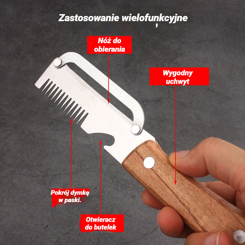 ✅ Kup 1, a dostaniesz 3 (łącznie 4 sztuki) 🧅🔪 Wielofunkcyjny nóż do obierania 3 w 1: czyści, kroi warzywa i otwiera butelki! 🔥