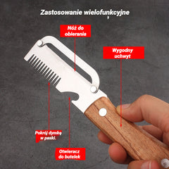 ✅ Kup 1, a dostaniesz 3 (łącznie 4 sztuki) 🧅🔪 Wielofunkcyjny nóż do obierania 3 w 1: czyści, kroi warzywa i otwiera butelki! 🔥