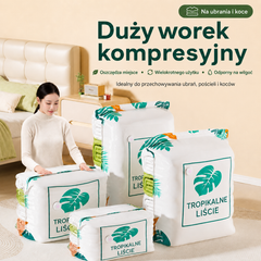 🧳【Zestaw 5 sztuk】💨 Duża, kompresyjna torba próżniowa: nie wymaga pompki, jest szczelna i idealnie nadaje się do oszczędzania miejsca w walizkach i w domu ✈️