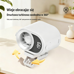 🌬️ Przenośny Wentylator Klipsowy – Ochłoda w Kilka Sekund! Mocny nawiew • Cicha praca • Z wyświetlaczem LED