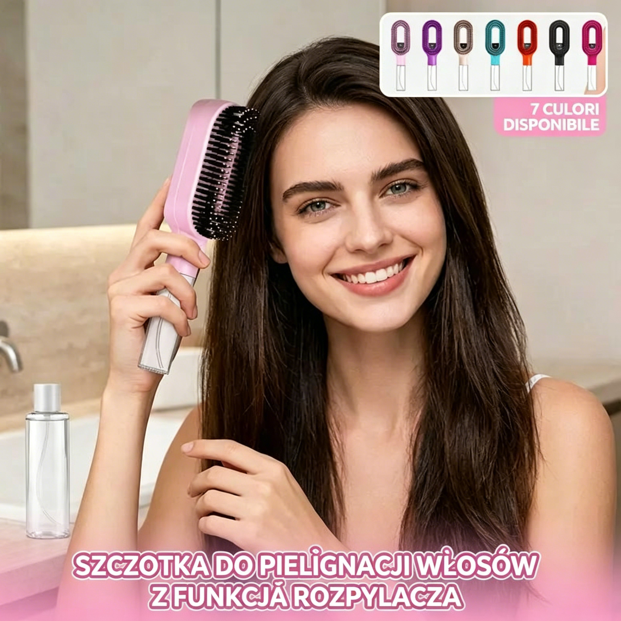 💆‍♀️💧 -50%! Hit 2026! Wielofunkcyjna szczotka prostująca z mgiełką nawilżającą i masażem skóry głowy 🔥