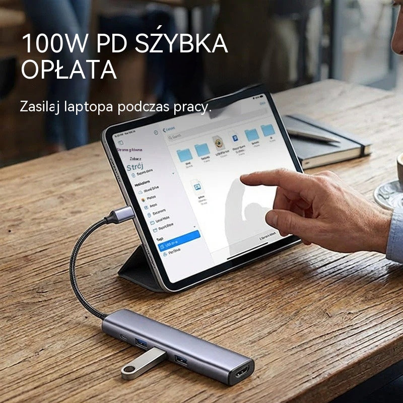 🔌✨ Przenośny hub USB-C 5-w-1, obsługuje wyjście HDMI 4K 🎥💻