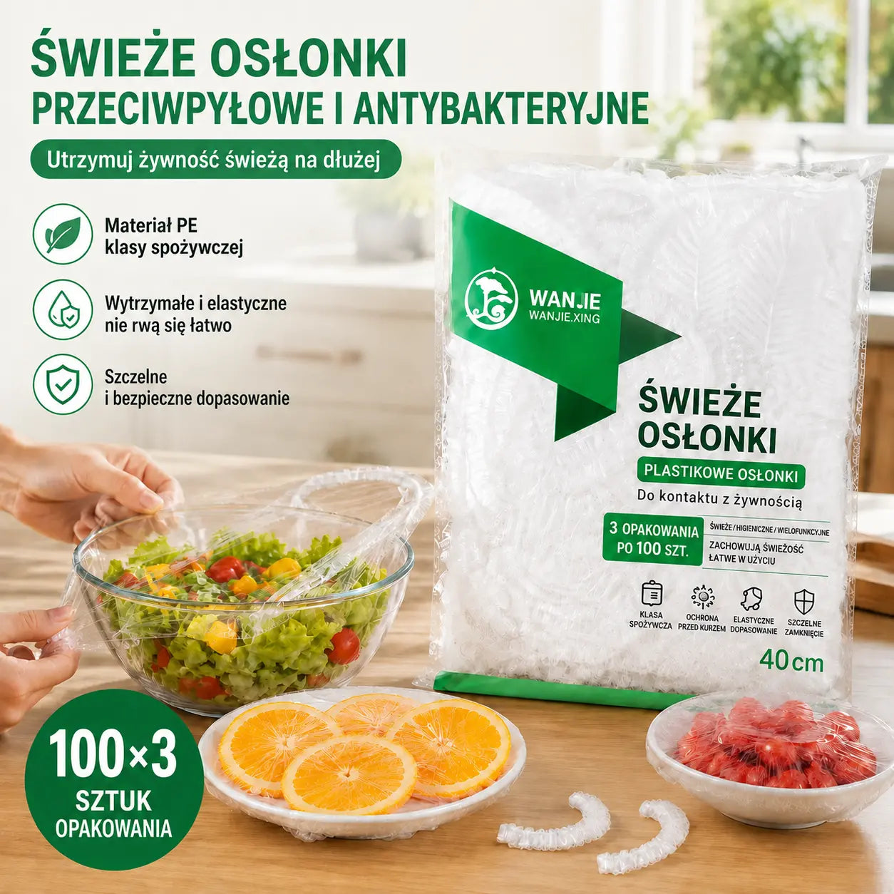 🔥 KUP 1, OTRZYMAJ 2 GRATIS! 🎁 Łącznie 300 szt. | Elastyczne jednorazowe osłonki na żywność 🍽️ Do misek i talerzy