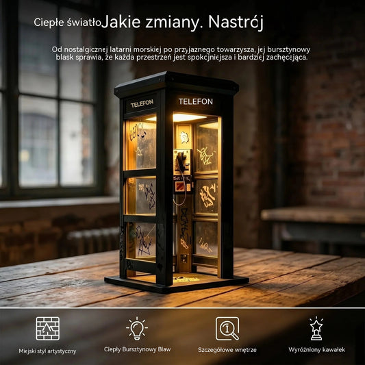 ✨⏰ LIMITOWANA EDYCJA Lampa nastrojowa w kształcie zabytkowej budki telefonicznej: nostalgiczny design i ciepłe, nastrojowe światło 💡📞
