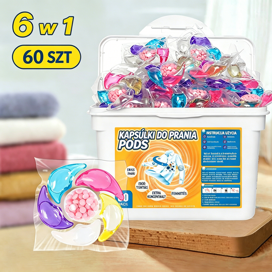 ✨👚【60 szt】✨Kulki zapachowe do prania 6 w 1. Usuwają plamy i pozostawiają zapach, eliminują roztocza i bakterie