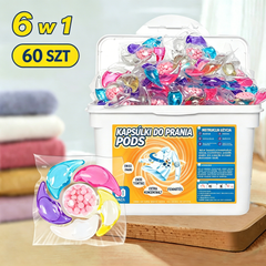 ✨👚【60 szt】✨Kulki zapachowe do prania 6 w 1. Usuwają plamy i pozostawiają zapach, eliminują roztocza i bakterie