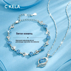 ✨✨【Kup 1, otrzymaj 1 gratis】💎💎Zestaw bransoletki i naszyjnika ze srebra 925 – Heart of the Ocean ✅️Płatność przy odbiorze ✅️2 artykuły ze zniżką 70%