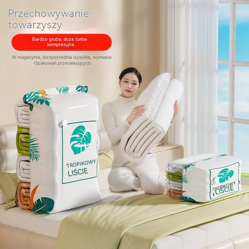 🧳【Zestaw 5 sztuk】💨 Duża, kompresyjna torba próżniowa: nie wymaga pompki, jest szczelna i idealnie nadaje się do oszczędzania miejsca w walizkach i w domu ✈️