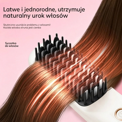 ✨ Bezprzewodowa Szczotka Prostująca 2w1 ✨ Ceramiczna Ochrona Włosów 💖 Proste i Kręcone Fryzury 🔥 Bez Przypalania | Przenośna i Lekka