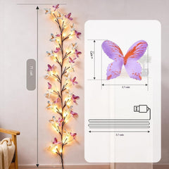 ✨ Elastyczne lampki LED w formie girlandy z motylami – udekoruj swój dom magiczną i ciepłą atmosferą 🦋💡