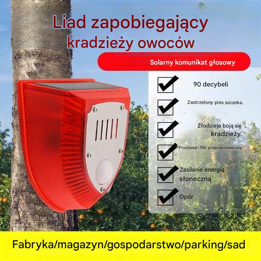 📣Uniwersalny alarm dźwiękowy i świetlny odstraszający ptaki na energię słoneczną do sadów, stawów rybnych i pól ryżowych