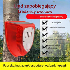📣Uniwersalny alarm dźwiękowy i świetlny odstraszający ptaki na energię słoneczną do sadów, stawów rybnych i pól ryżowych