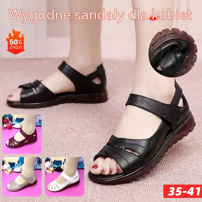 🔥【Oferta ograniczona czasowo】【35–41】Nowy model na lato – wygodne damskie sandały z prawdziwej skóry z miękką podeszwą