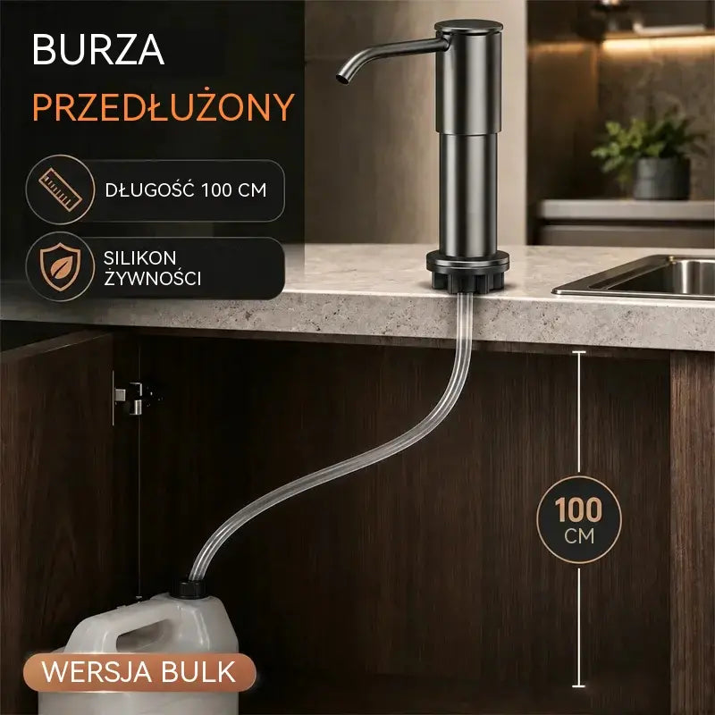 🔥 Koniec z bałaganem przy zlewie! Dozownik do płynu z wysuwaną rurką 💧 Szybkie napełnianie | Stal 304