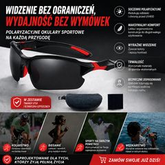 💥 1+1 GRATIS! 👓🚴 Sportowe okulary przeciwsłoneczne z polaryzacją + etui w zestawie