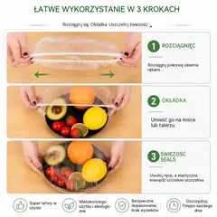 🔥 KUP 1, OTRZYMAJ 2 GRATIS! 🎁 Łącznie 300 szt. | Elastyczne jednorazowe osłonki na żywność 🍽️ Do misek i talerzy