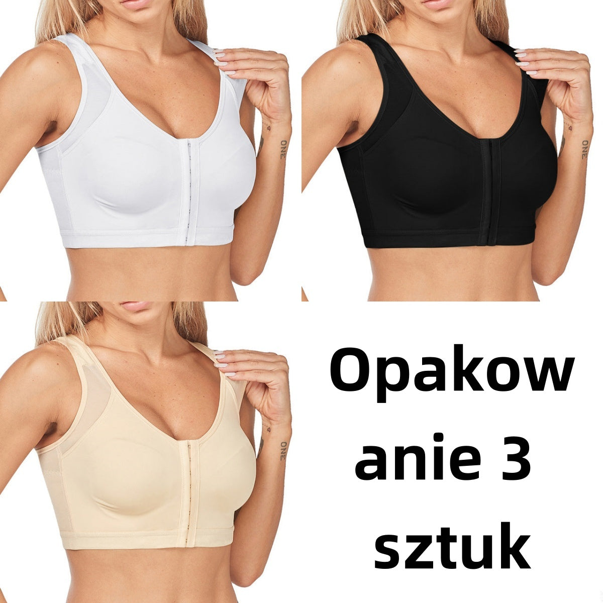 🥰 【3 sztuk】👙【40-120kg】Biustonosz podtrzymujący pełne pokrycie
