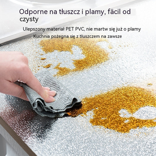 ✨【40 cm × 5 m】Samoprzylepna folia aluminiowa do kuchni 🛡️ Odporna na tłuszcz i ciepło, łatwa do czyszczenia