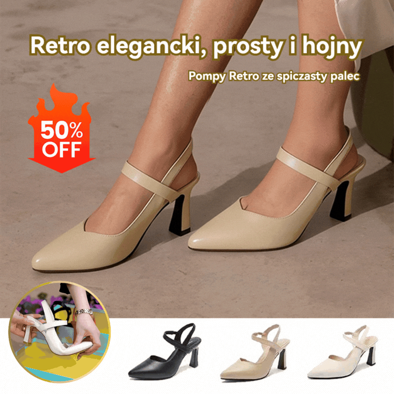 👠🔥【34-42】Eleganckie damskie czółenka na wysokim obcasie, z paskiem wokół kostki, klasyczny styl do pracy i na specjalne okazje