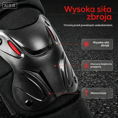 🏍️ Skorzystaj już teraz z 40% zniżki! 🛡️ Zestaw ochraniaczy na kolana i łokcie do motocykla – odporne na uderzenia, z regulowanymi paskami i oddychającą wyściółką – niezbędne dla bezpieczeństwa podczas jazdy, jazdy na rolkach lub rowerze 💪