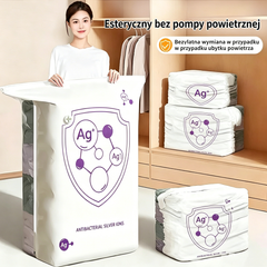 ✨(Opakowanie 5 sztuk)💨 Duże kompresowalne worki próżniowe do przechowywania: Nie wymagają pompki powietrza, są szczelne, idealne do oszczędzania miejsca w walizce i domu✈️