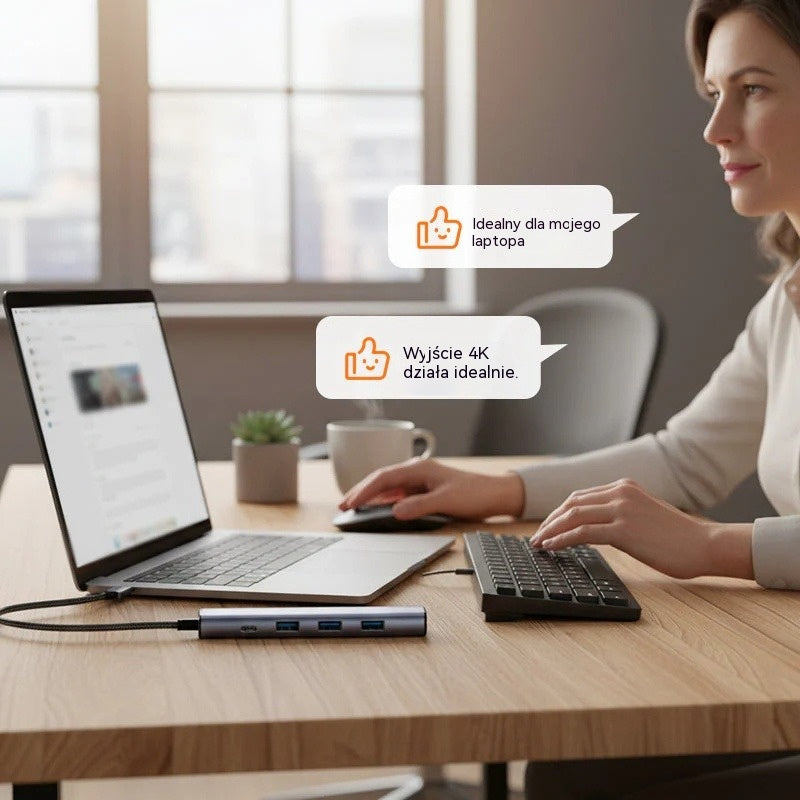 🔌✨ Przenośny hub USB-C 5-w-1, obsługuje wyjście HDMI 4K 🎥💻