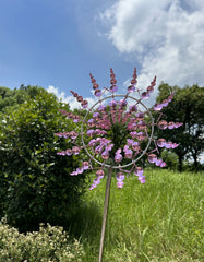 📣【Dekoracje ogrodowe】🌈【Dostępnych 6 kolorów】🌻 Żelazna metalowa ozdoba sci-fi fantasy na patio, wiatrak ogrodowy ( 30*96.5cm)