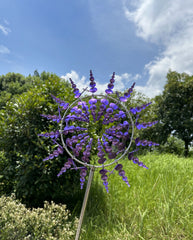 📣【Dekoracje ogrodowe】🌈【Dostępnych 6 kolorów】🌻 Żelazna metalowa ozdoba sci-fi fantasy na patio, wiatrak ogrodowy ( 30*96.5cm)
