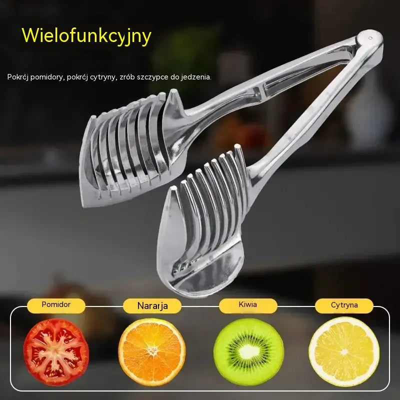 🍋🔪 Równe Plastry w Kilka Sekund! ✨ Krajalnik ze Stali Nierdzewnej do Pomidorów, Cytryn, Cebuli i Więcej 🍅