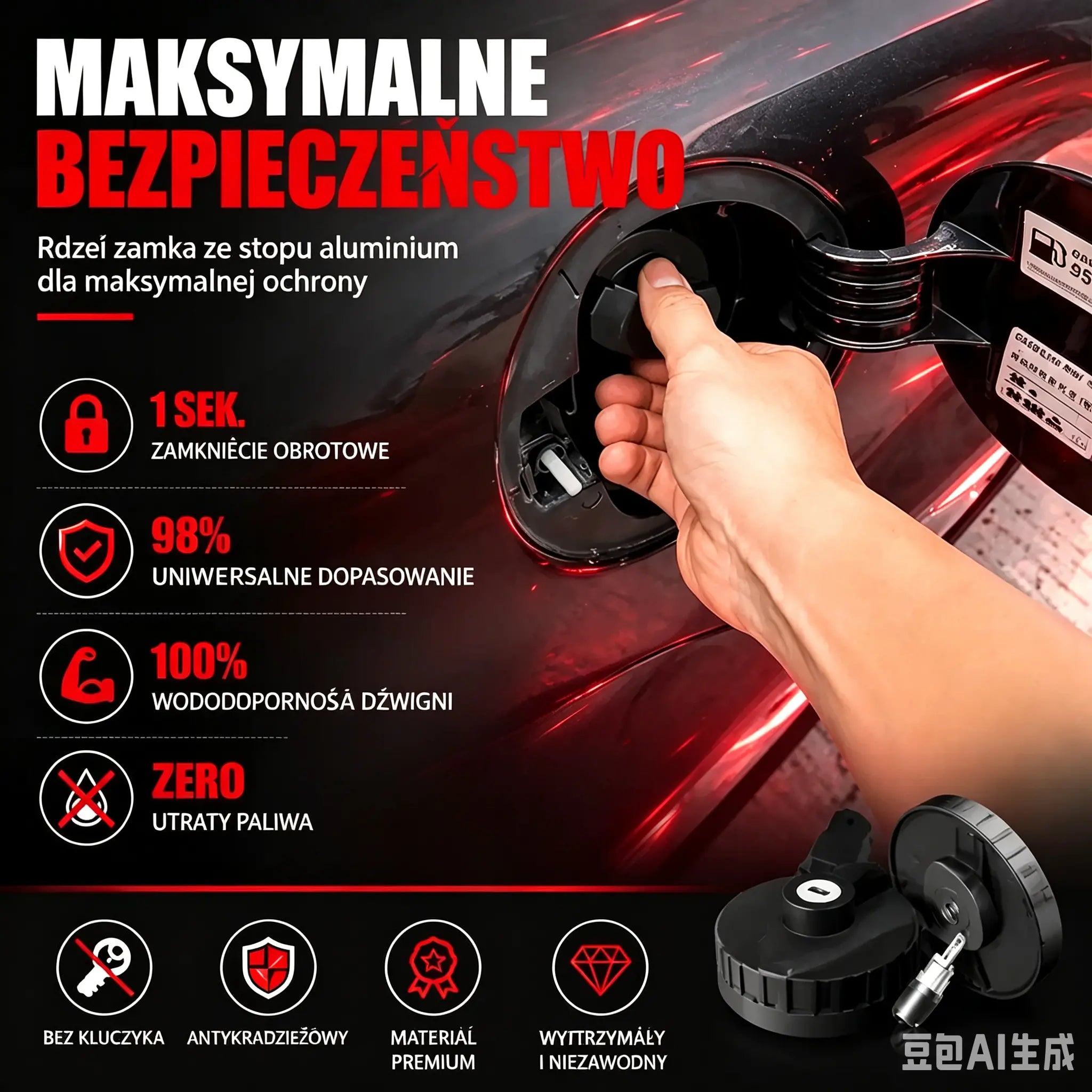 🚗🔐 Chroń swoje paliwo! Wytrzymały korek wlewu paliwa z zamkiem na klucz – skuteczna ochrona przed kradzieżą i niepowołanym dostępem**