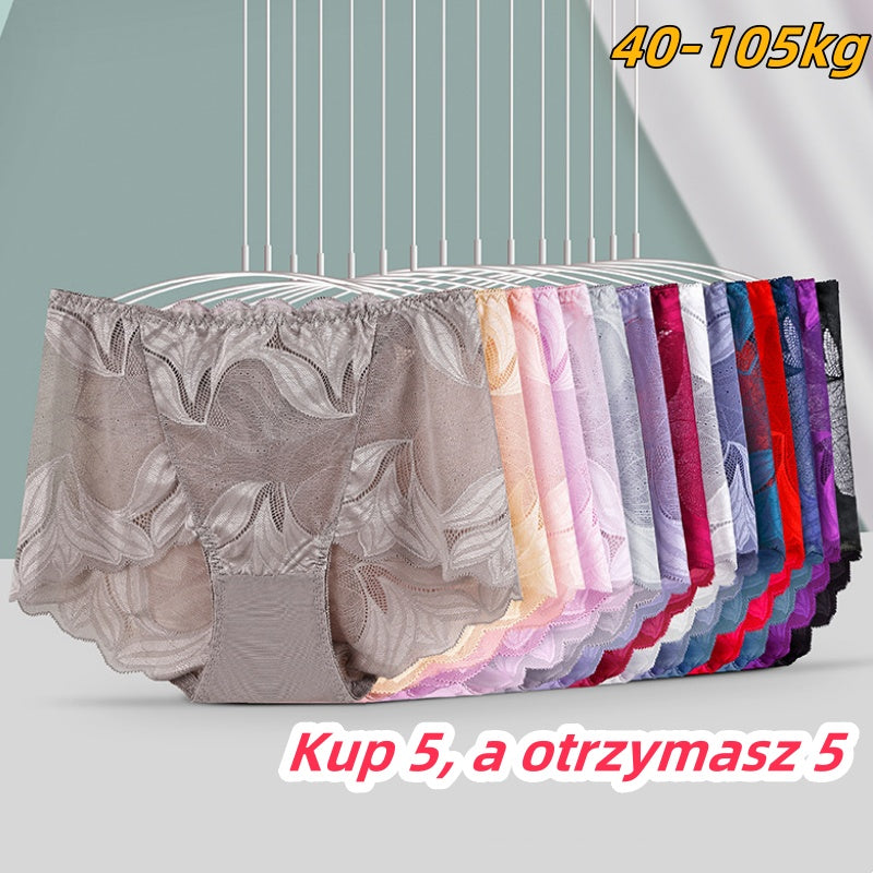 🔥【【Opcjonalnie wielokolorowy】】💋【40-105kg】 Seksowna, oddychająca damska bielizna ze średnim stanem