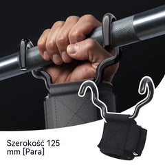🔥Zestaw 2 haków fitness do kulturystyki i podnoszenia ciężarów, poszerzona podpora 125 mm, antypoślizgowe paski na nadgarstki, nośność 250 kg do podciągania się i martwego ciągu.